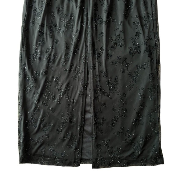 90's CDC Vintage Formal Evening Dress Black Prom Dress Goth Glitter Long Size 8 - Picture 11 of 13